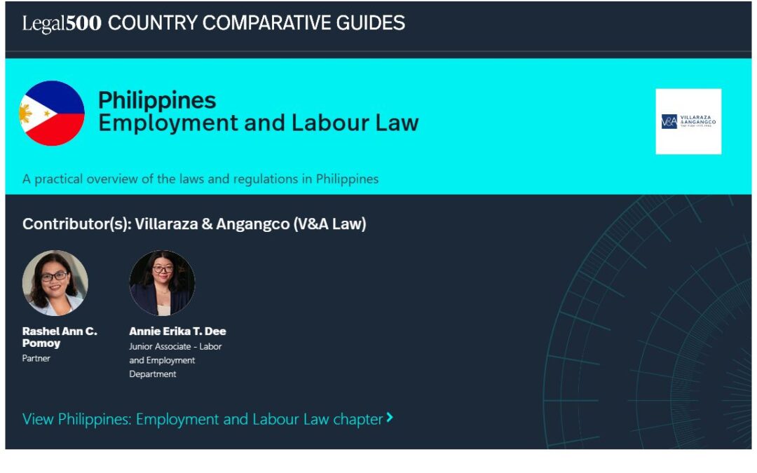 V&A Law Contributes Philippine Chapter of Legal 500’s Employment and Labour Law Country Comparative Guide 2026