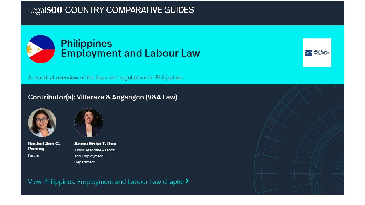 V&A Law Contributes Philippine Chapter of Legal 500’s Employment and Labour Law Country Comparative Guide 2026