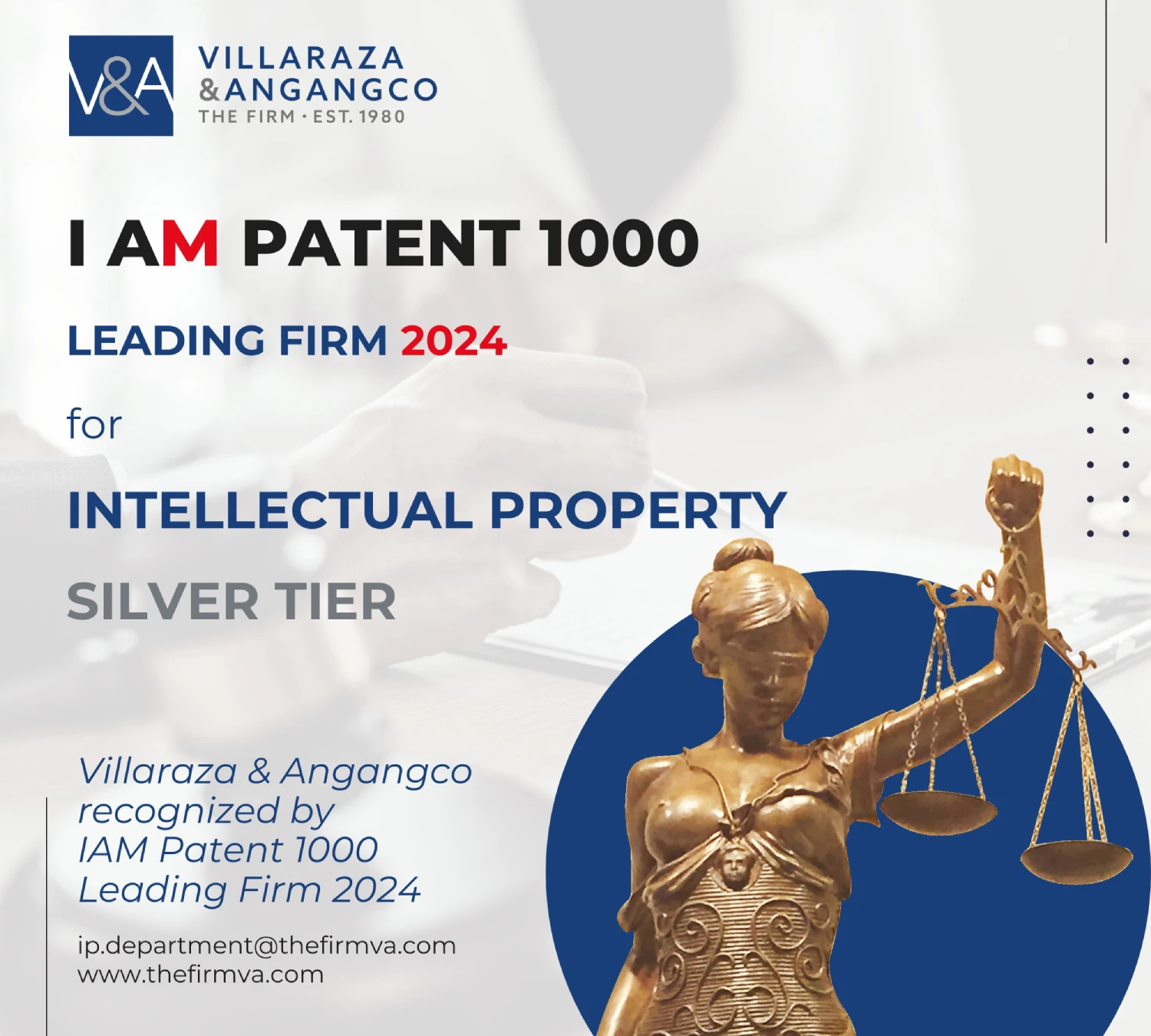 V&A Law Recognized as Silver Tier Intellectual Property Firm in the IAM Patent 1000