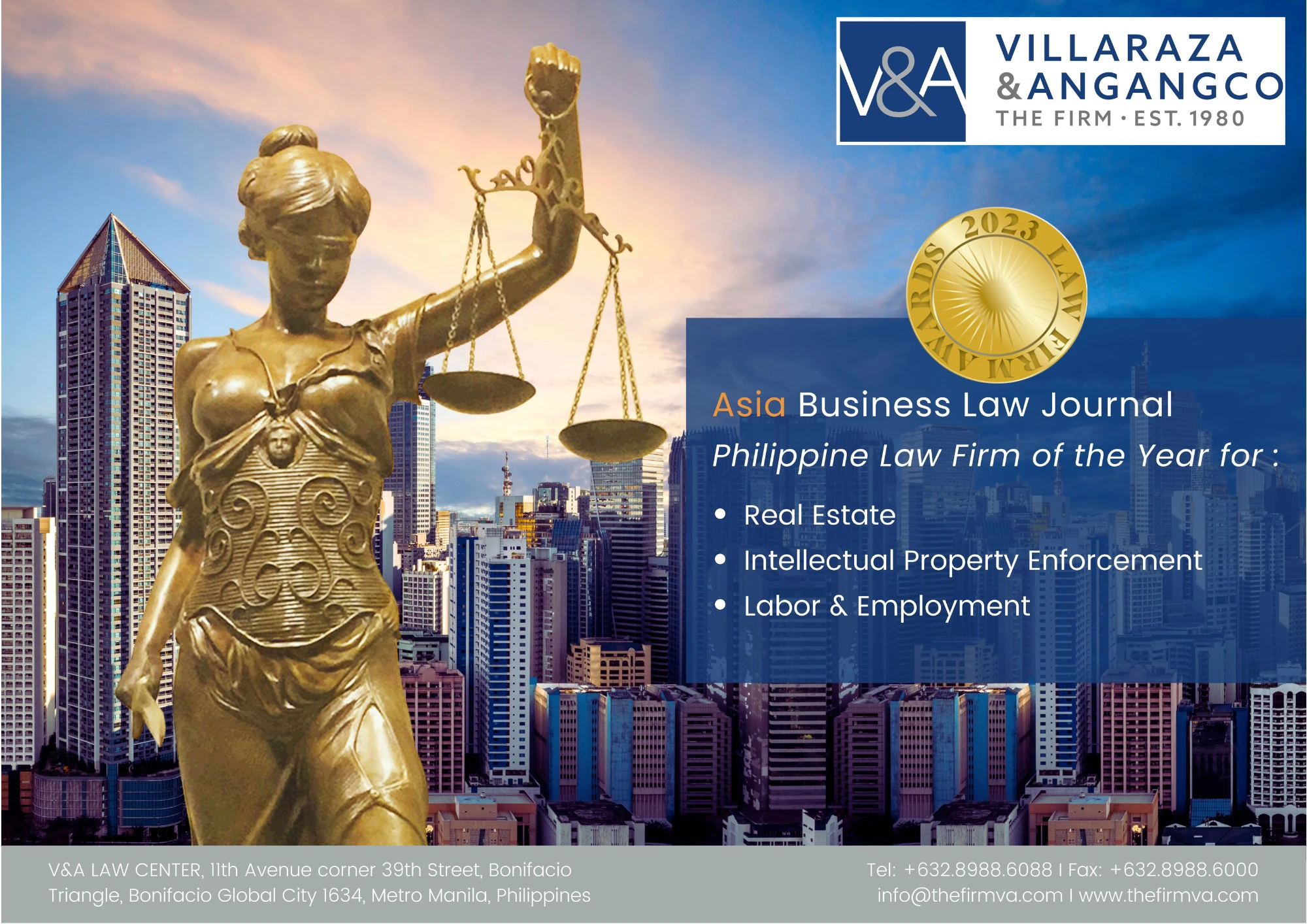 V&A Law Recognized in Asia Business Law Journal (ABLJ) Philippines Law Firm Awards 2023