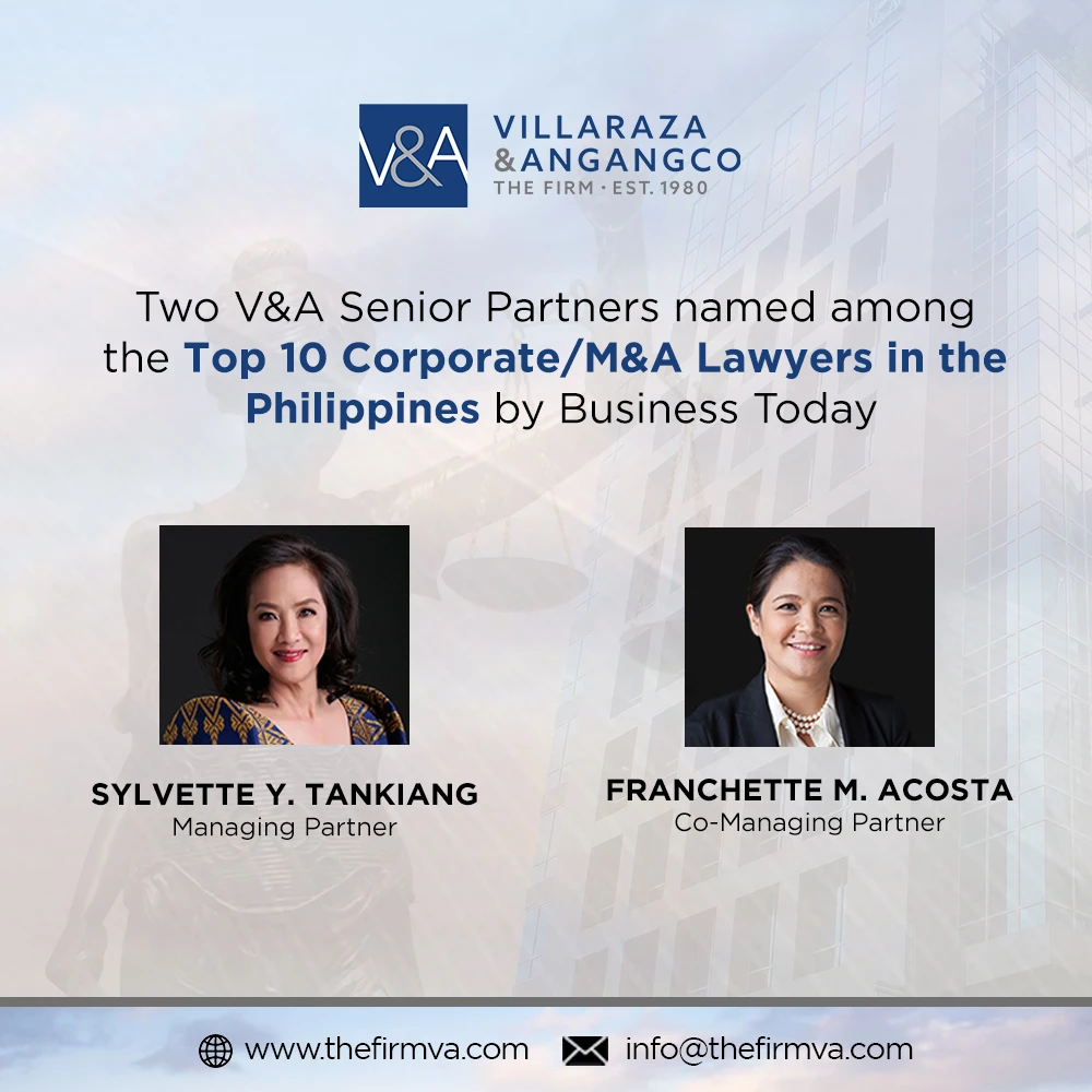 V&A Law Partners recognized in Business Today’s Top 10 Philippines Corporate/M&A Lawyers Influencing Business Landscape in 202