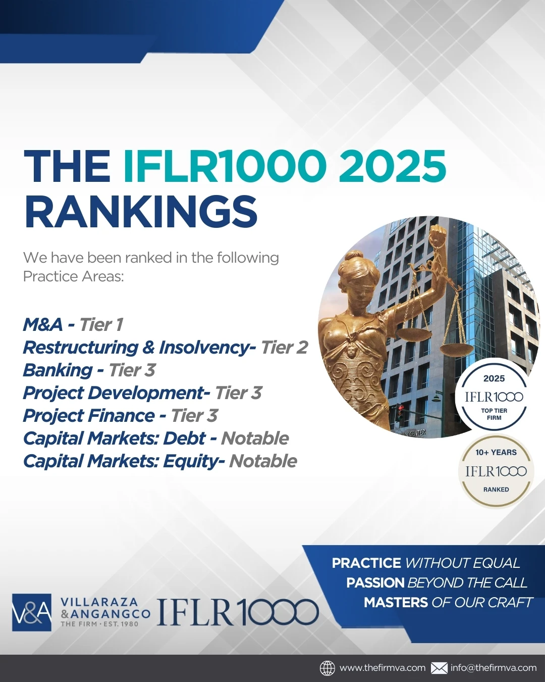 V&A Law is Featured Once Again as a Top Tier Firm in the IFLR1000 for 2025