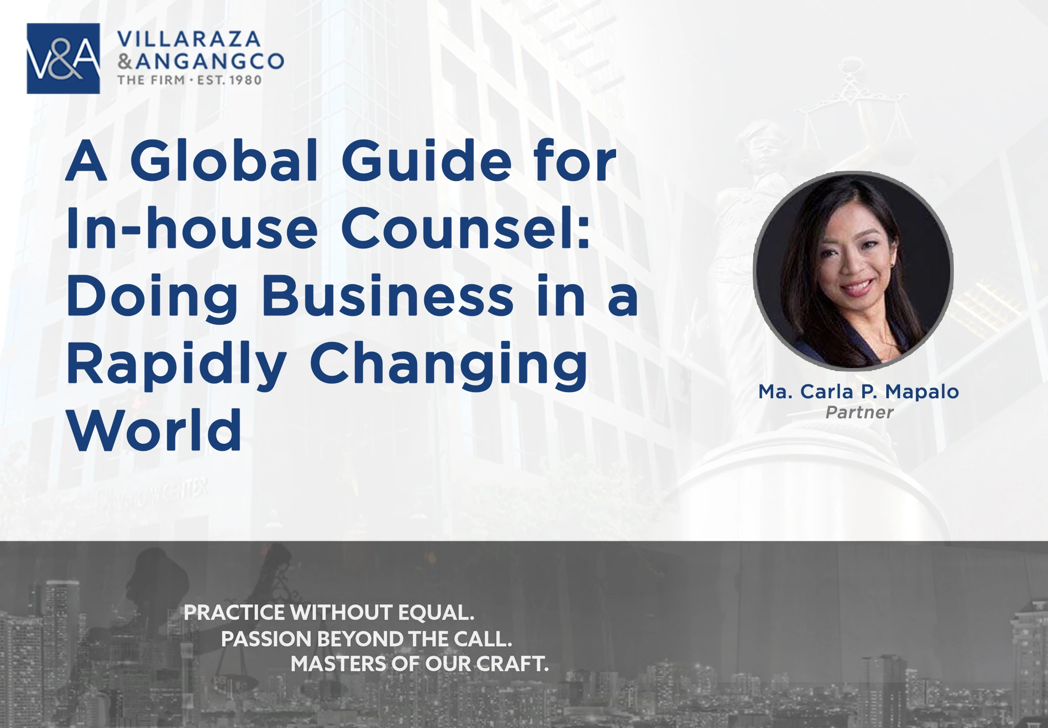 V&A Law’s Ma. Carla P. Mapalo contributes to the ESG & Deal Making Chapter of IR Global’s Global Guide for In-House Counsel