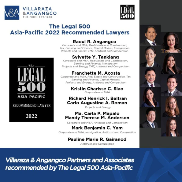 The Firm Lawyers Recognized as Recommended Lawyers in The Legal 500 Asia-Pacific 2022 Rankings
