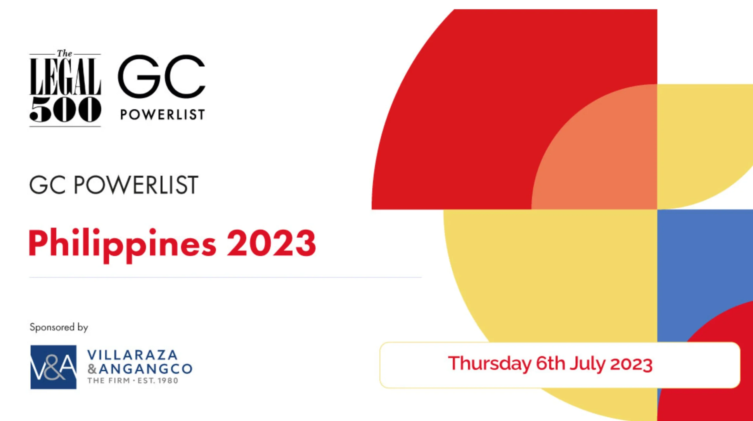 Villaraza and Angangco Law to host prestigious Legal 500 GC Powerlist Philippines 2023