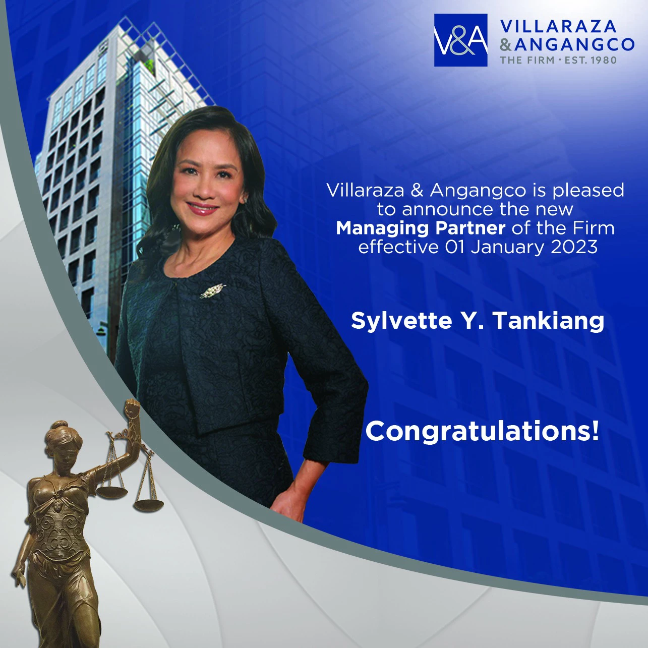 V&A Law Appoints Sylvette Y. Tankiang as its Managing Partner