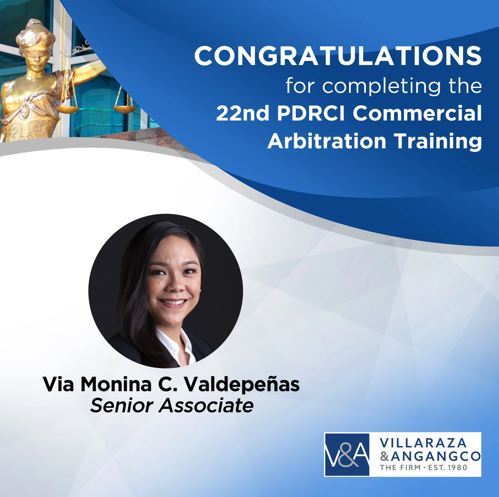 V&A Law Senior Associate Completes 22nd PDRCI Training