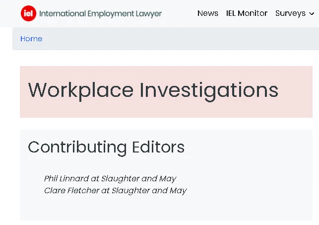 Villaraza and Angangco Law (“V&A Law”)’s Rashel Ann Pomoy contributed to the Philippine section of the second edition of International Employment Lawyer (“IEL”)’s Guide to Workplace Investigations, edited by Slaughter and May