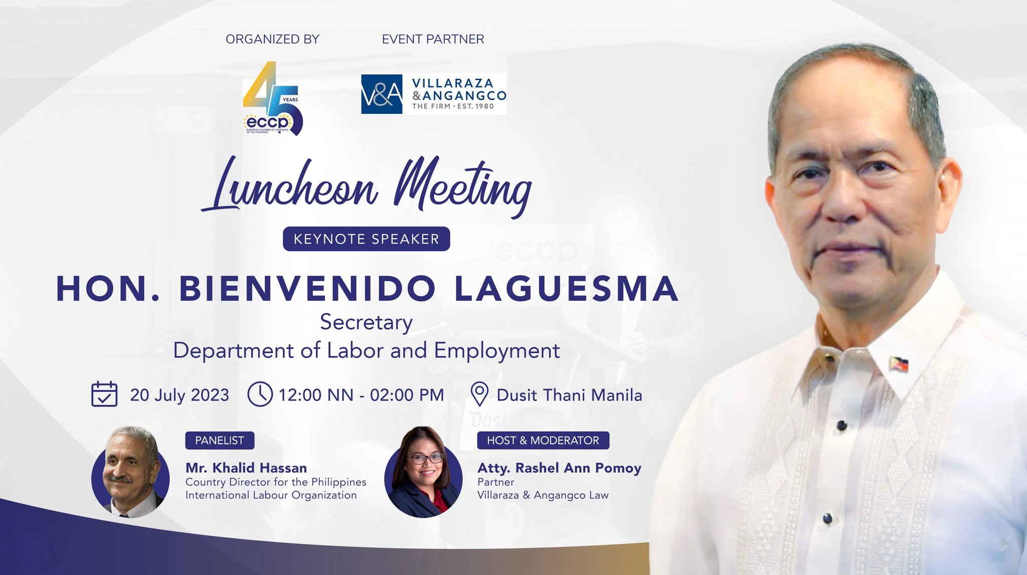 V&A Law and European Chamber of Commerce Co-host Luncheon with DOLE Secretary Bienvenido Laguesma