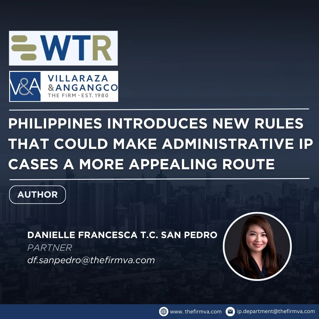 V&A Law’s Danielle Francesca T.C. San Pedro Pens Guest Article for WTR 1000.
